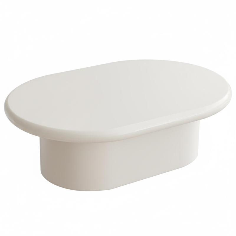 Couchtisch oval, in Lackeffekt, 100x70 cm