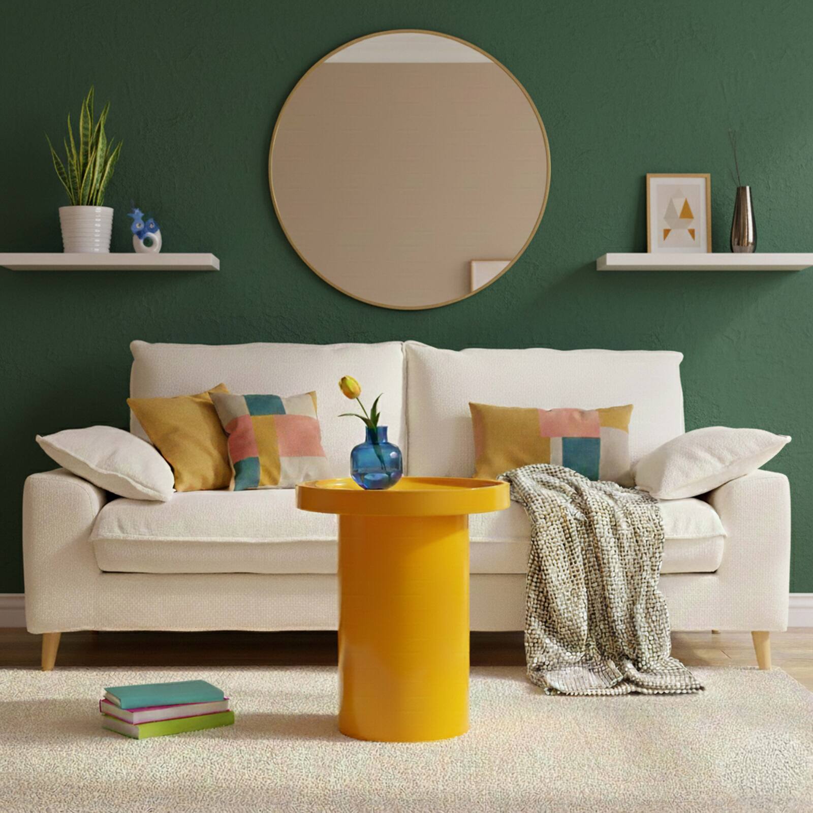 Couchtisch rund, in Lackoptik, Ø40 cm