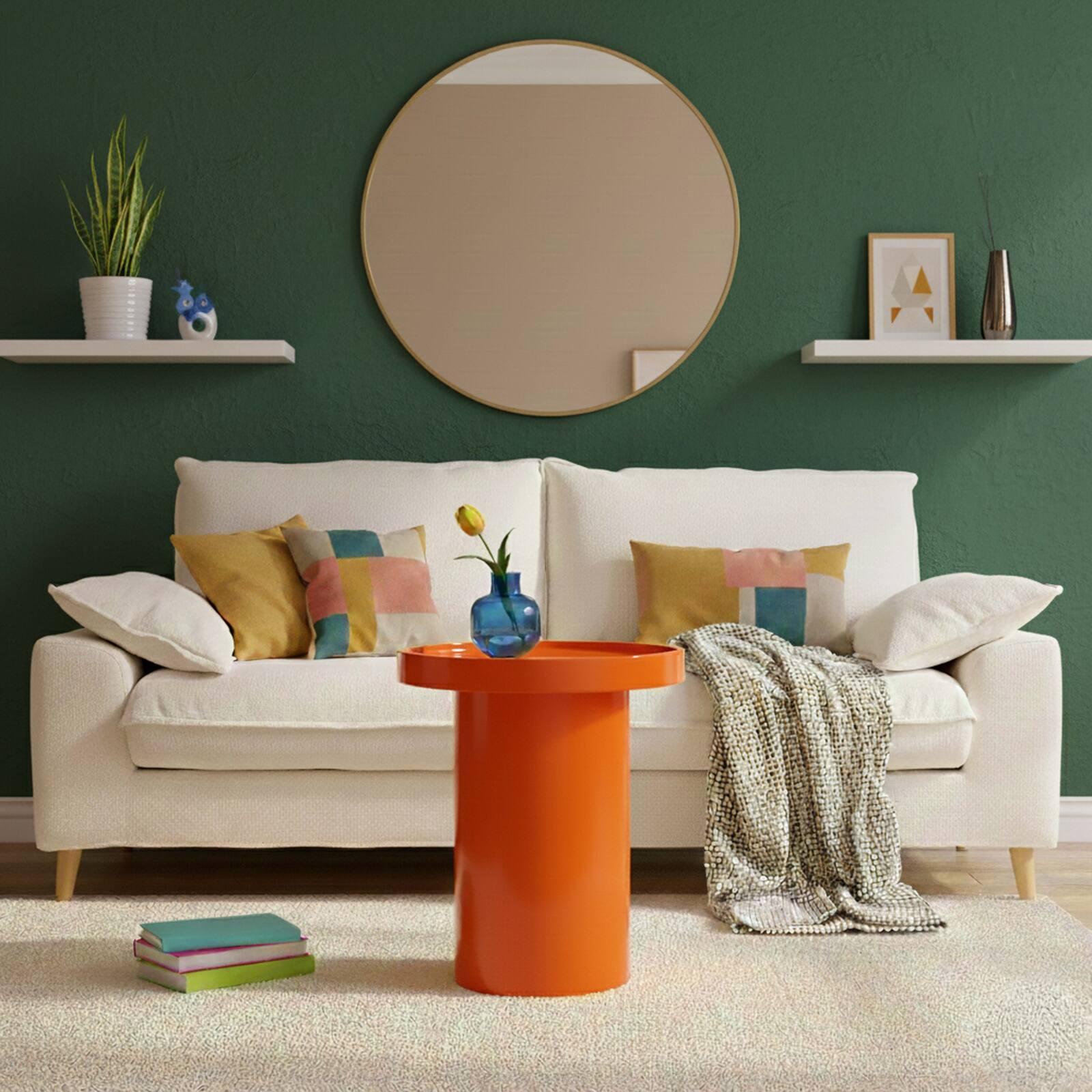 Couchtisch rund, in Lackoptik, Ø40 cm