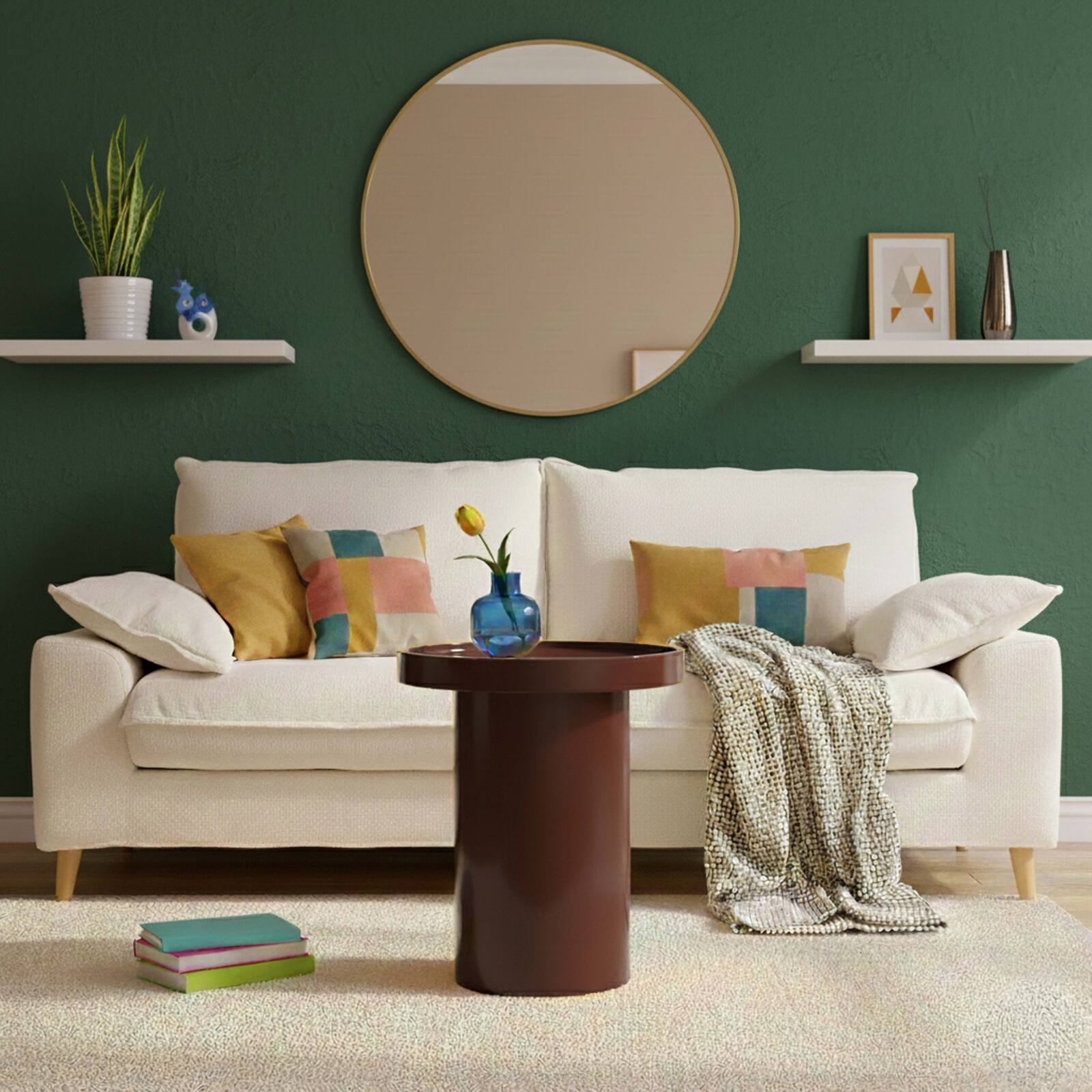 Couchtisch rund, in Lackoptik, Ø40 cm