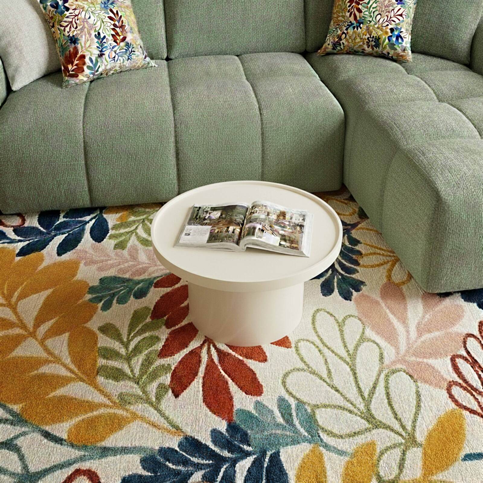 Couchtisch rund, in Lackoptik, Ø50 cm