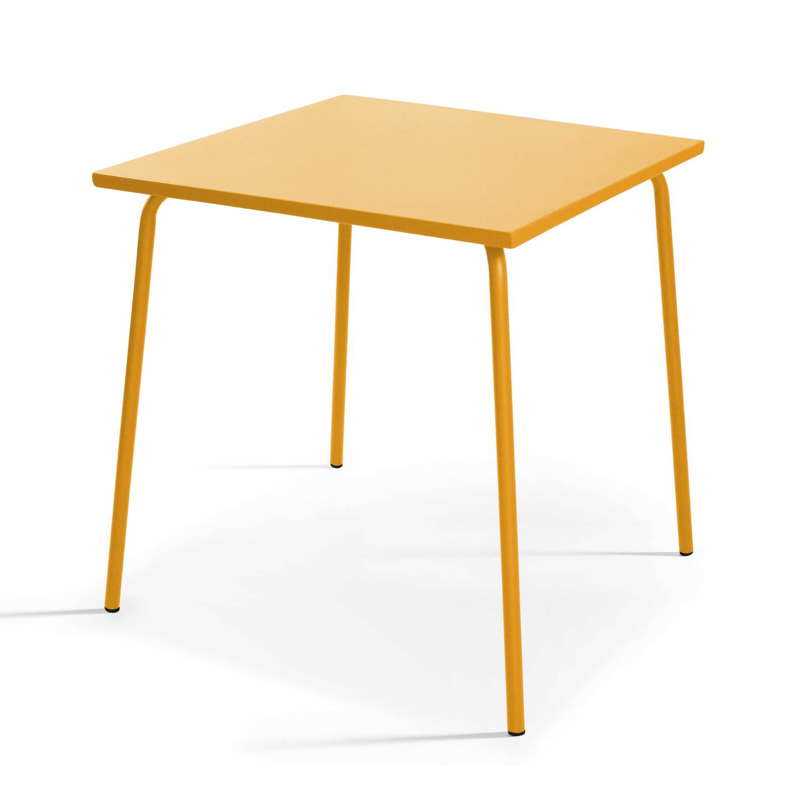 Quadratischer Bistrot-Gartentisch 70 x 70 cm und 2 Metallstühle mit Armlehnen 
