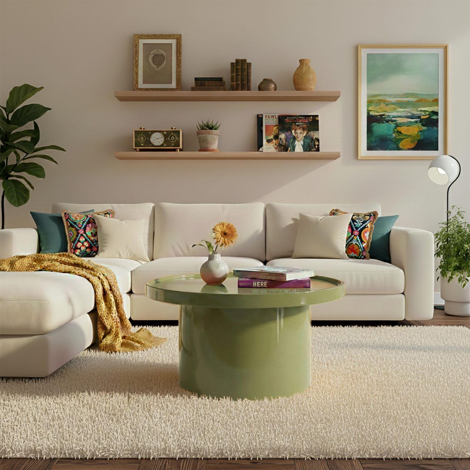 Couchtisch rund, in Lackoptik, Ø70 cm