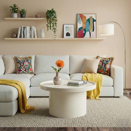 Couchtisch rund, in Lackoptik, Ø70 cm