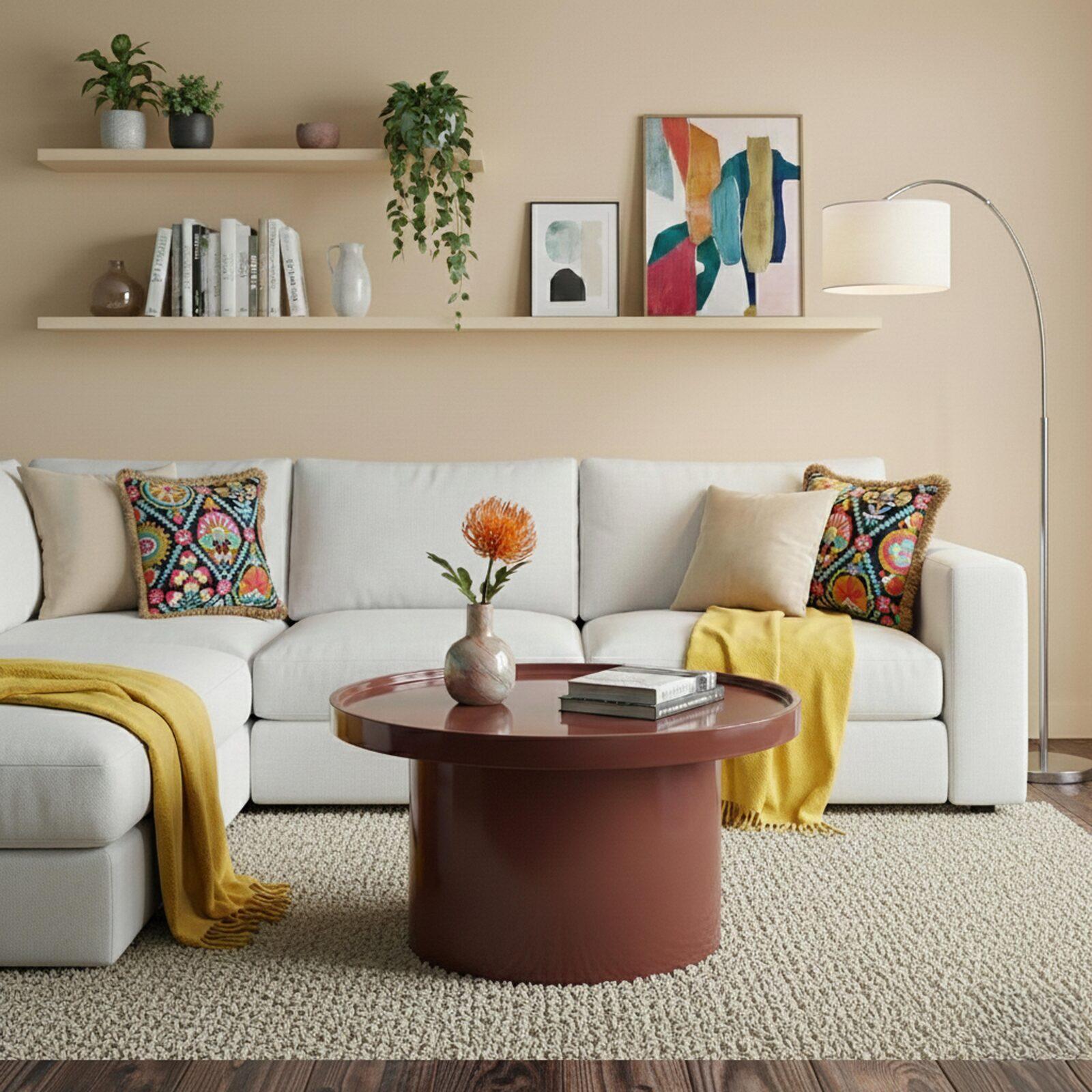 Couchtisch rund, in Lackoptik, Ø70 cm