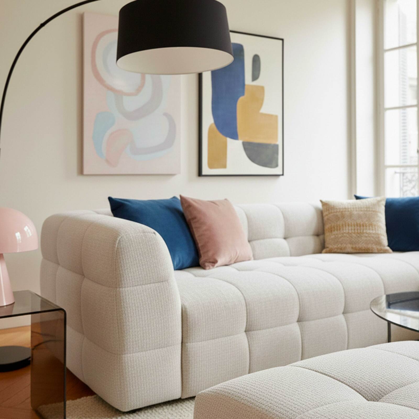 Sofa 3-Sitzer aus Stoff mit Sitzsack