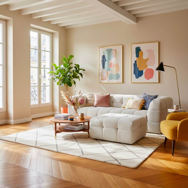 Sofa 3-Sitzer aus Stoff mit Sitzsack