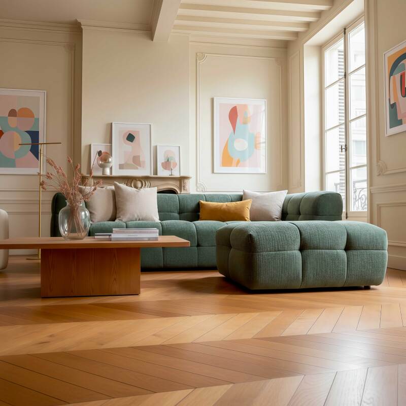 Sofa 3-Sitzer aus Stoff mit Sitzsack (2/8)