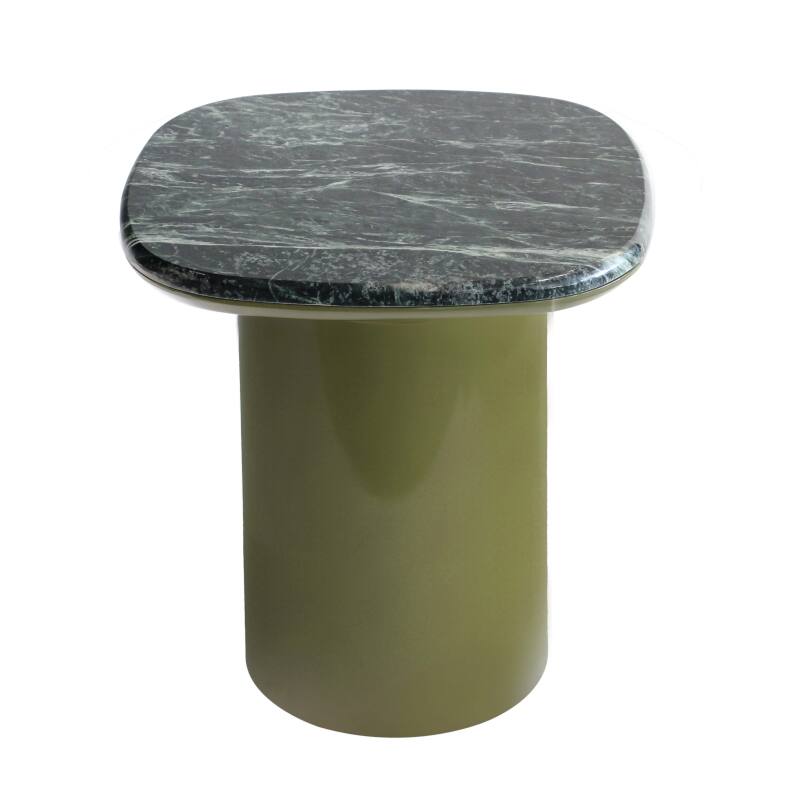 Couchtisch quadratisch, aus Marmor, 42​x42 cm, Retro-Stil (3/4)