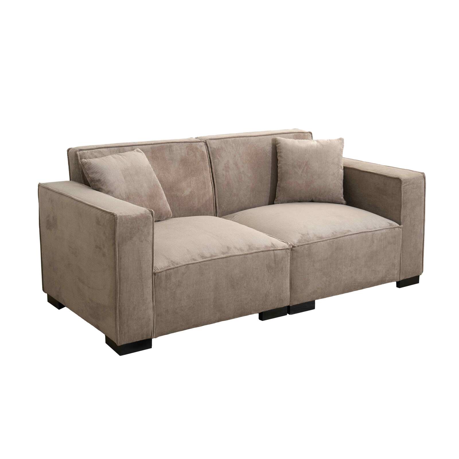 Sofa 2-Sitzer aus Cord mit Kissen