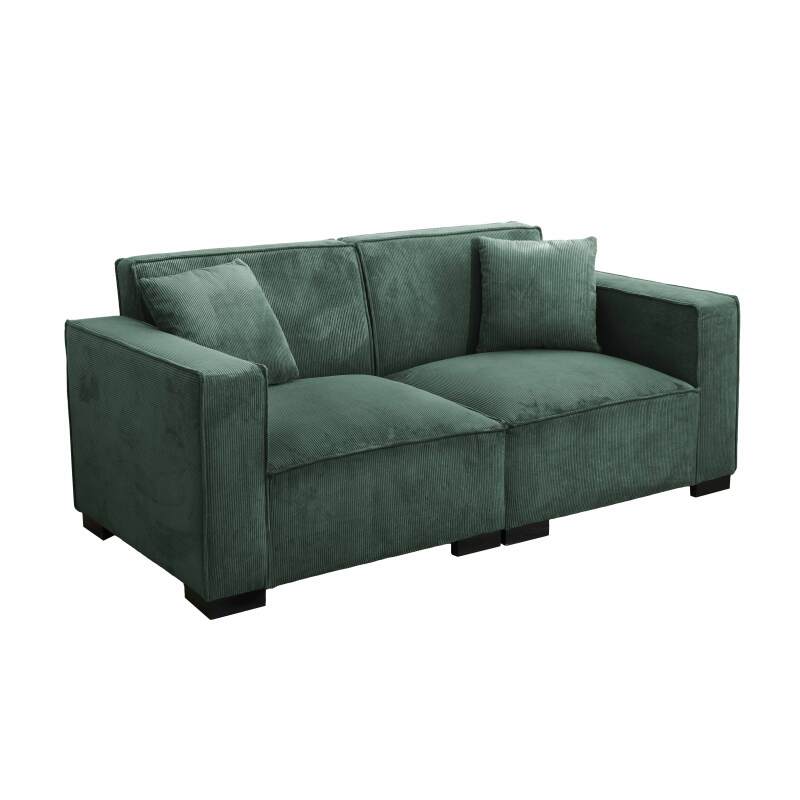 Sofa 2-Sitzer aus Cord mit Kissen