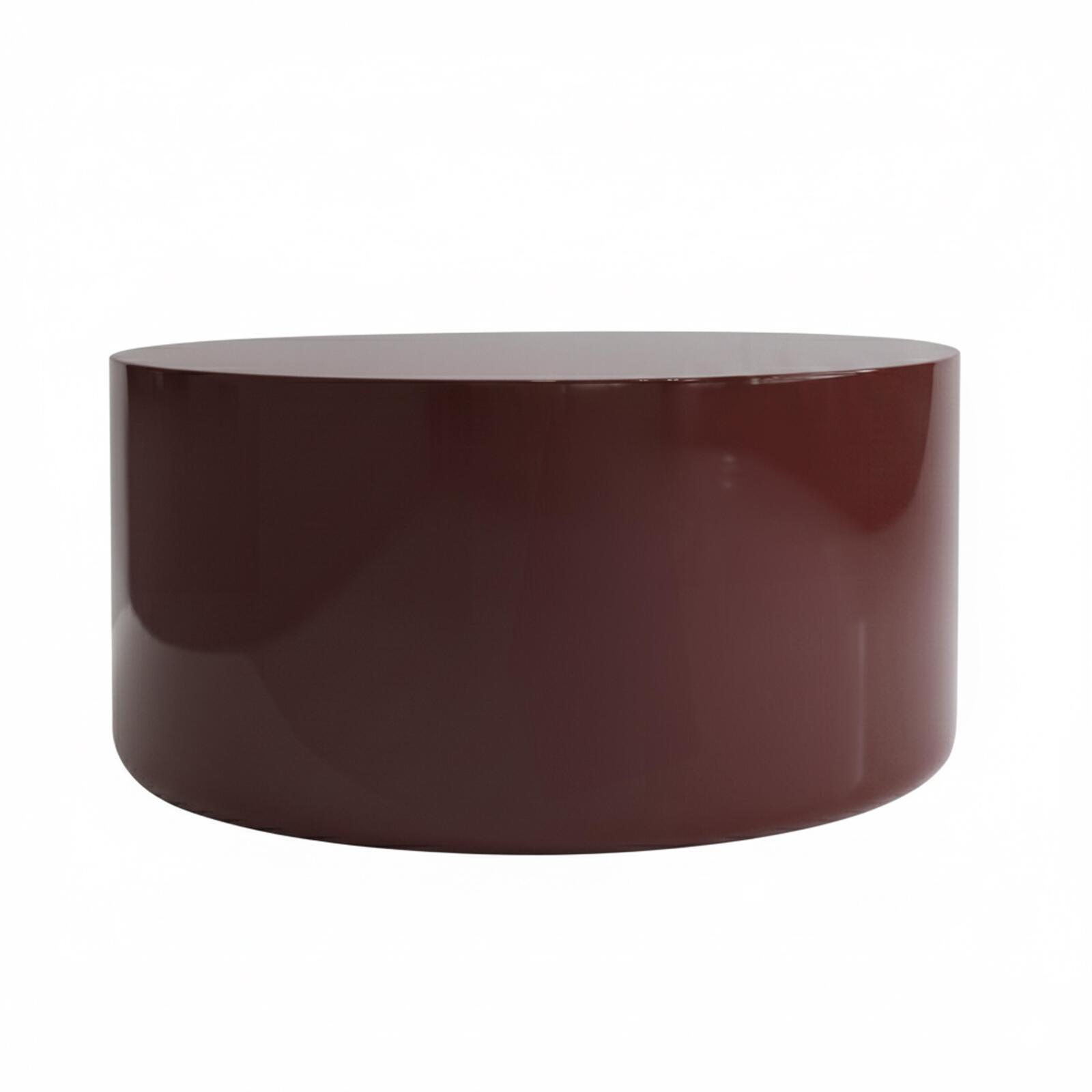 Couchtisch rund, in lackierter Effekt, Ø80 cm, Retro-Stil