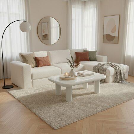 Couchtisch rechteckig, in lackierter Effekt, 100x60 cm, Retro-Stil