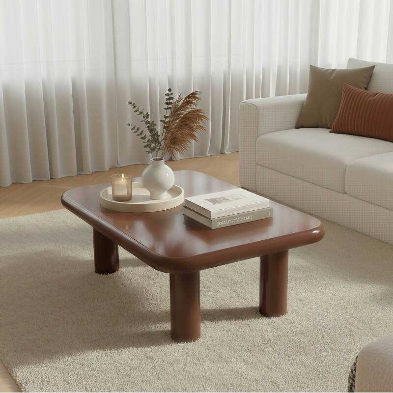 Couchtisch rechteckig, in lackierter Effekt, 100x60 cm, Retro-Stil (2/4)