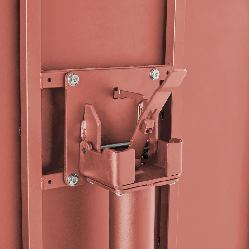 Gartentisch im Bistro-Stil, rund , neigbar, aus Metall mit Einbaufuß, Ø70 cm, und 2 Stühle (5/8)