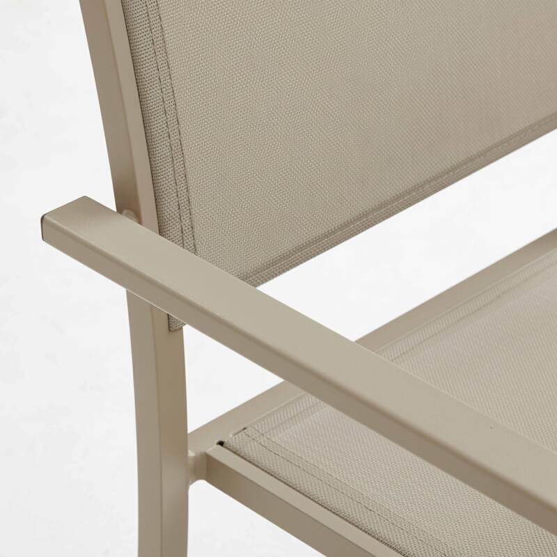 Gartenstuhl aus Aluminium und Textilene mit Armlehnen (5/6)