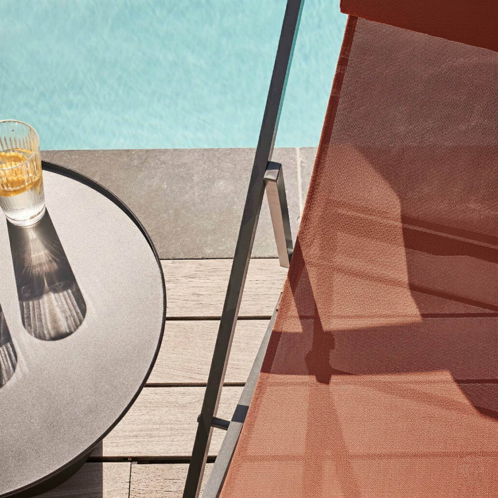 2er-set verstellbaren Aluminium-Sonnensesseln mit 4 Positionen 