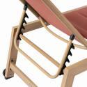 Sonnenliegen aus Aluminium in Holzoptik und Textilene 5-fach verstellbar mit Rollen - 2er-Set