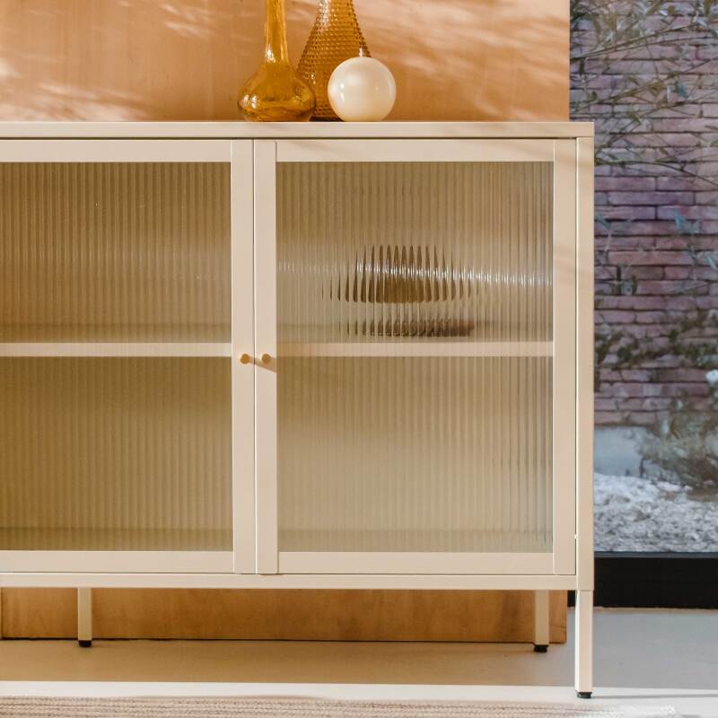 Sideboard aus Metall, 3 Türen, 140 cm (3/8)