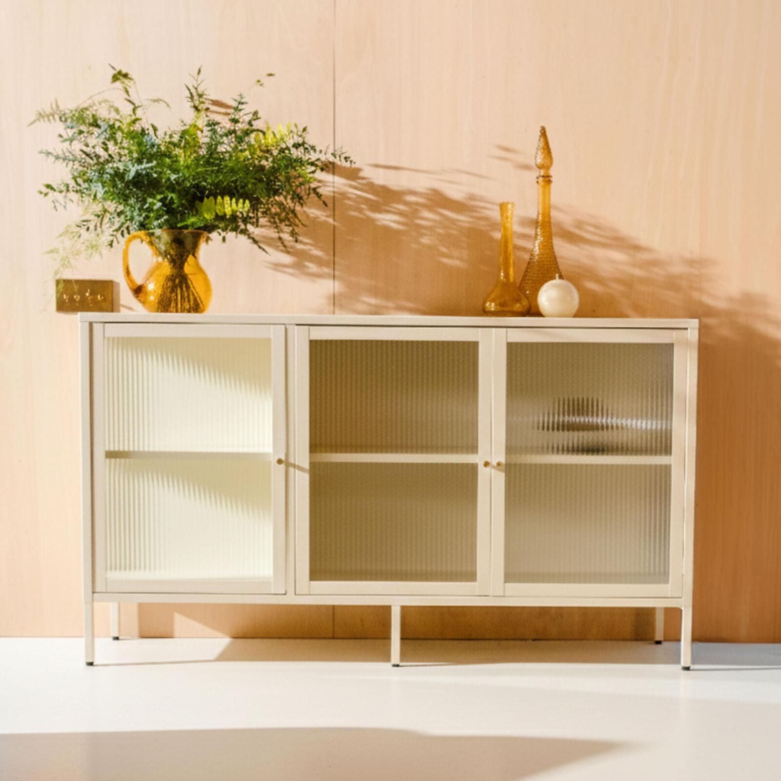 Sideboard aus Metall, 3 Türen, 140 cm