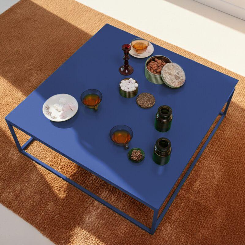 Couchtisch quadratisch, aus Metall, 90x90 cm