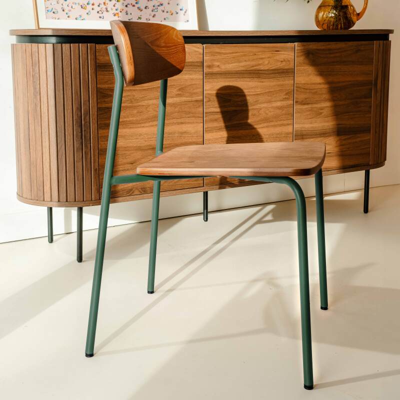 Stühle aus Holz und Metall - 2er-Set