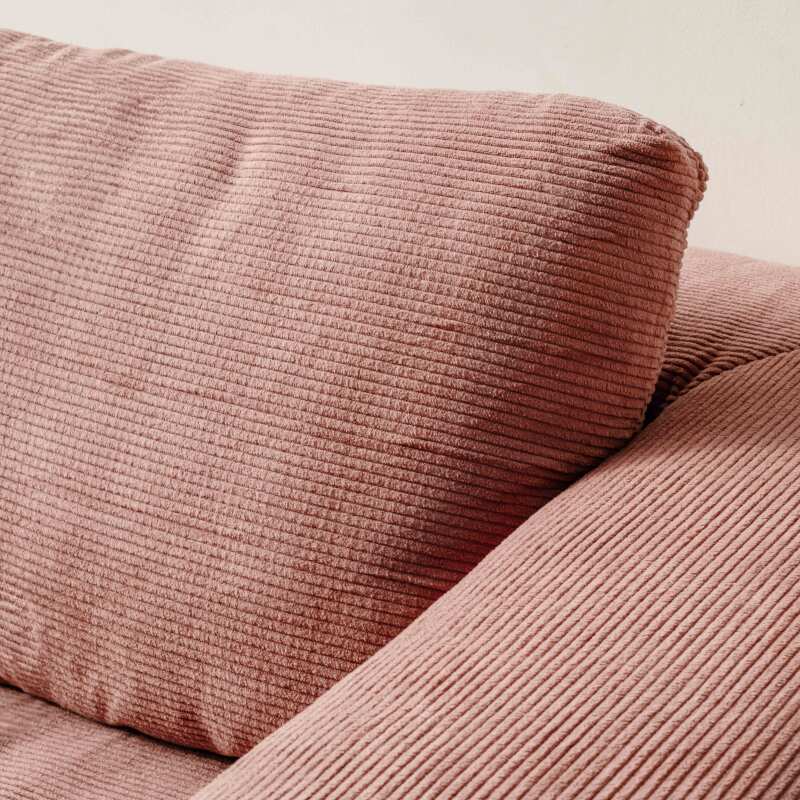 Sofa 2-Sitzer aus geripptem Stoff mit Kissen (5/7)