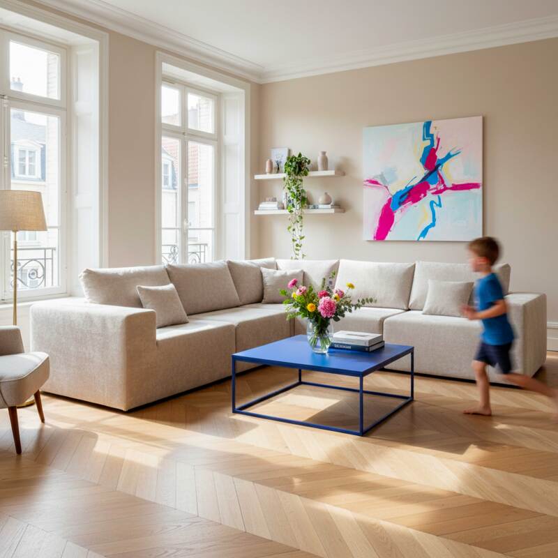 Couchtisch quadratisch, aus Metall, 90x90 cm (6/8)