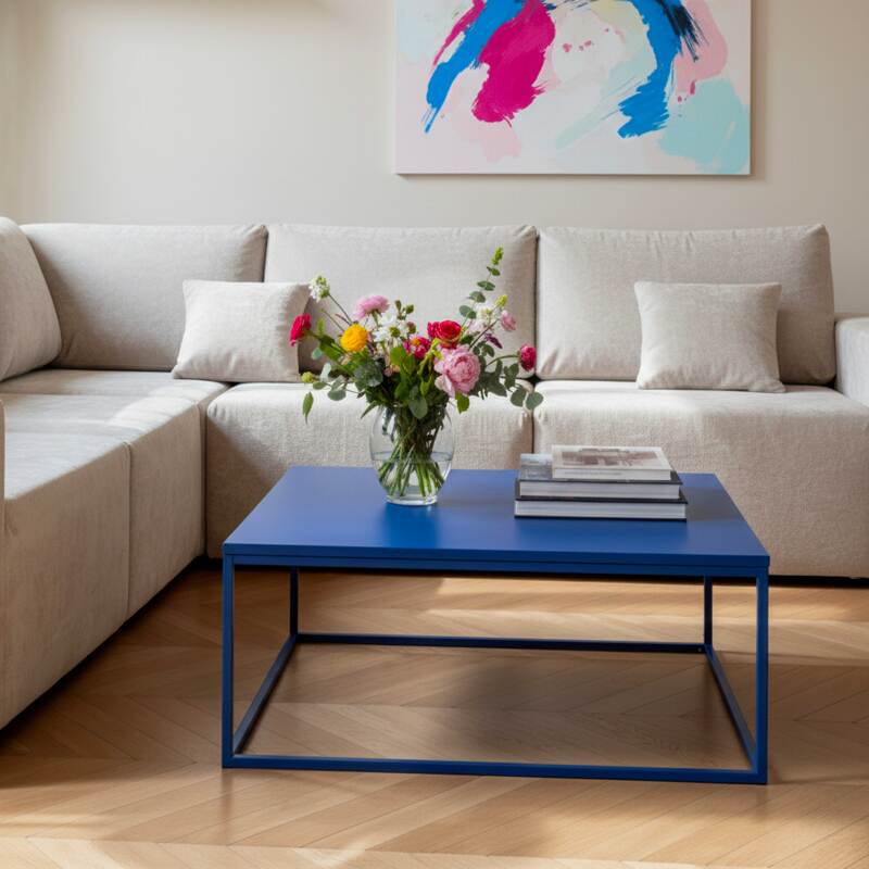 Couchtisch quadratisch, aus Metall, 90x90 cm (7/8)