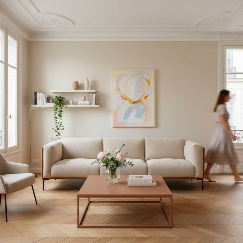 Couchtisch quadratisch, aus Metall, 90x90 cm (6/8)