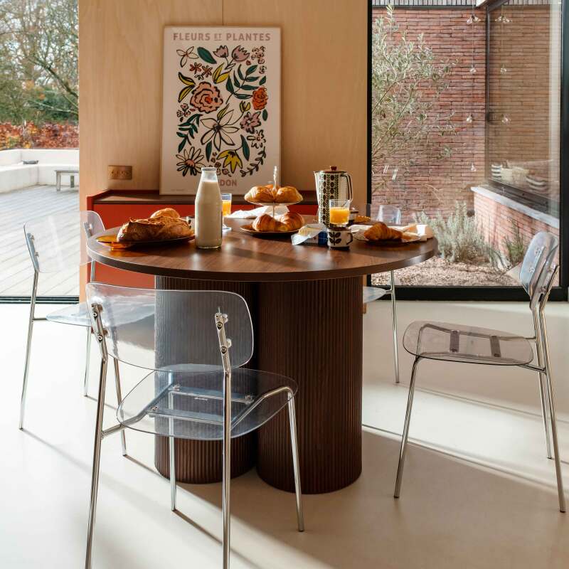 Esstisch rund, in Holzoptik für 4 Personen