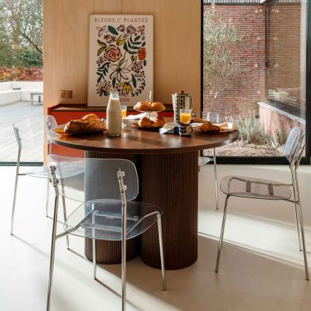 Esstisch rund, in Holzoptik für 4 Personen