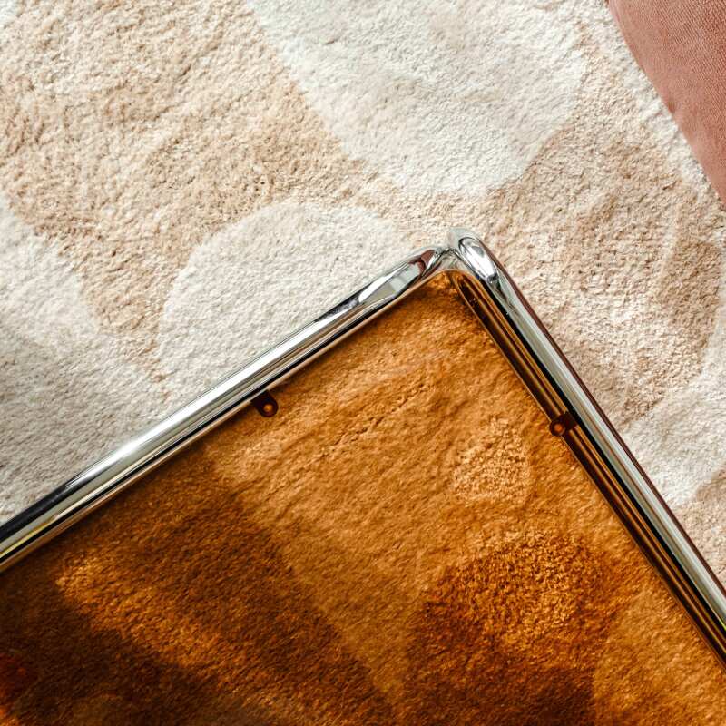 Hochflor Teppich, rechteckig, aus Recyclingmaterial mit geometrischem Muster (2/7)