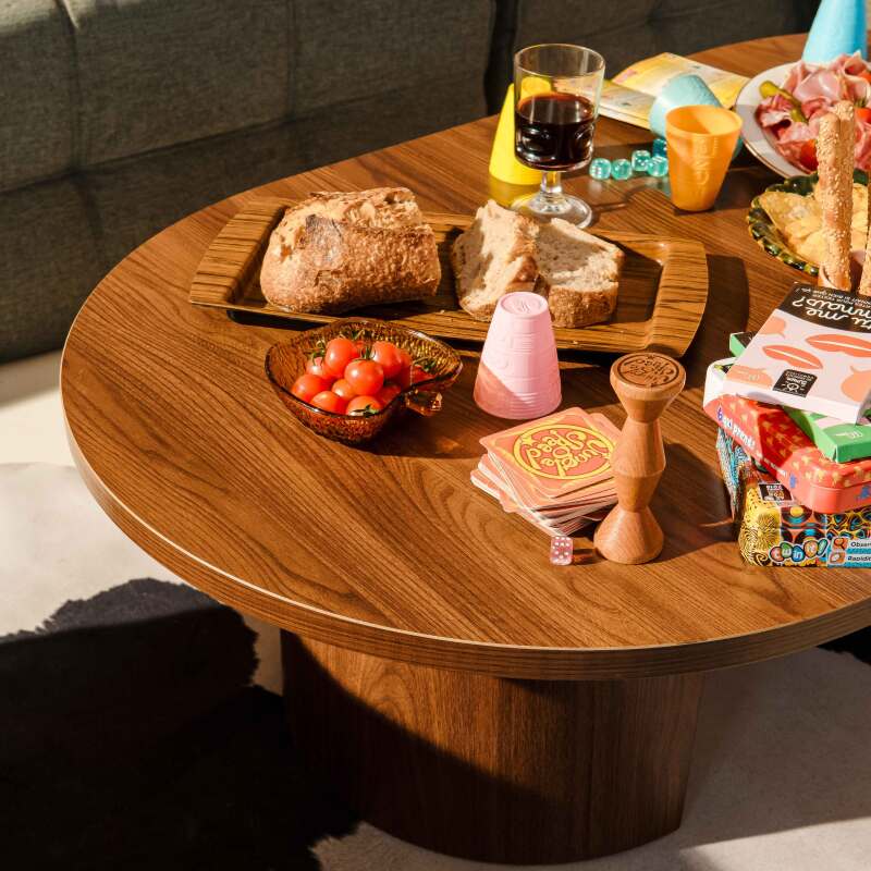 Couchtisch oval, in Holzoptik, 120x70x35 cm (2/7)