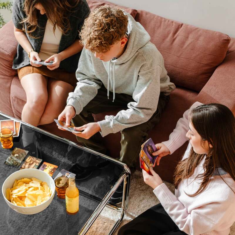 Couchtisch quadratisch, aus gehärtetem Glas, 90x90 cm