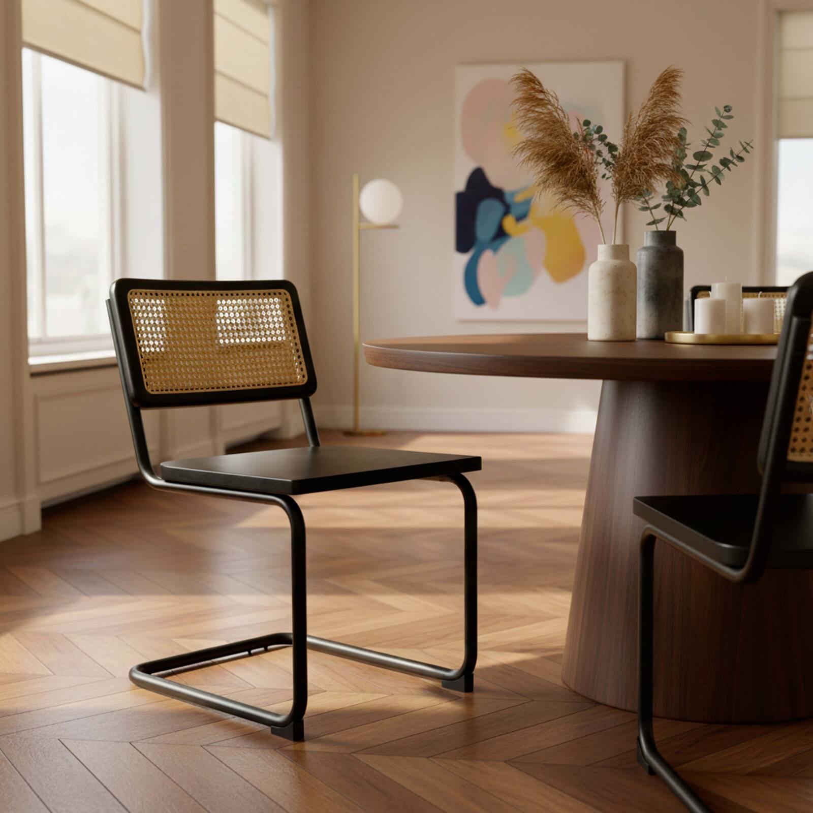 Stühle aus Holz und Metall – 2er-Set