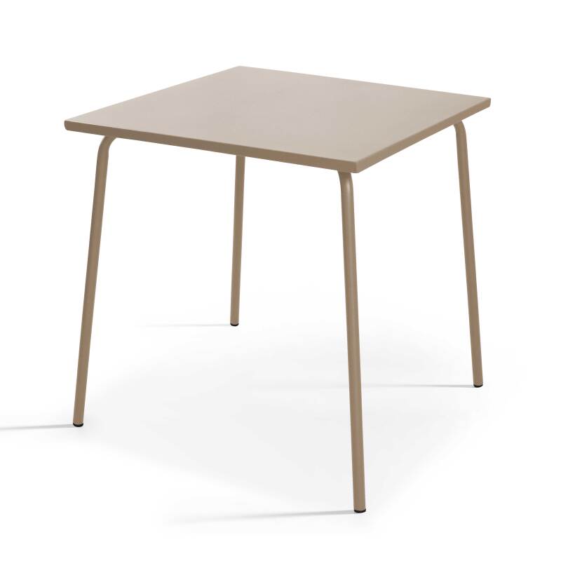Quadratischer Tisch (70 x 70 x 72 cm) und 4 Stühle mit Armlehnen als Set
