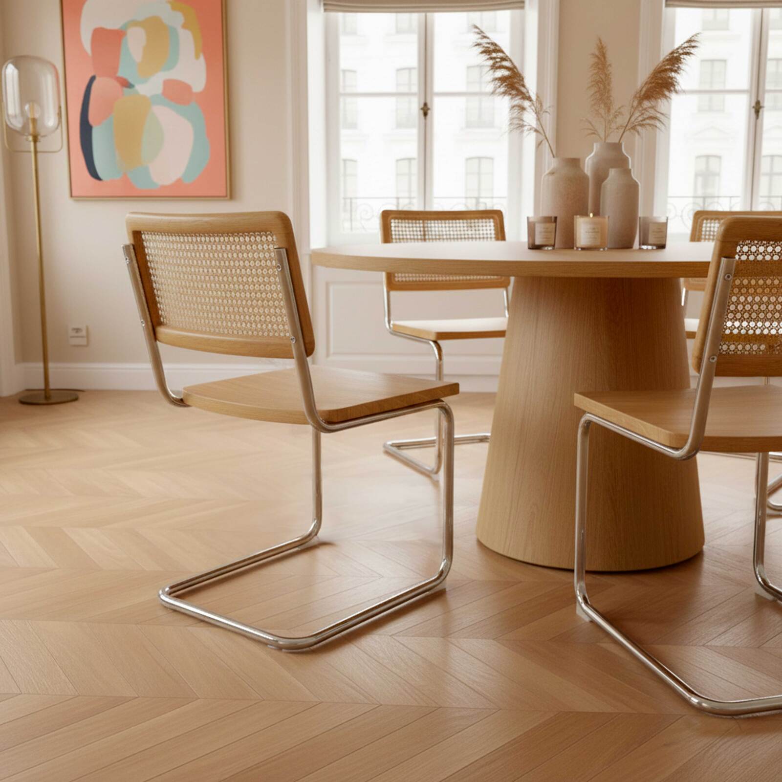 Stühle aus Holz und Metall – 2er-Set