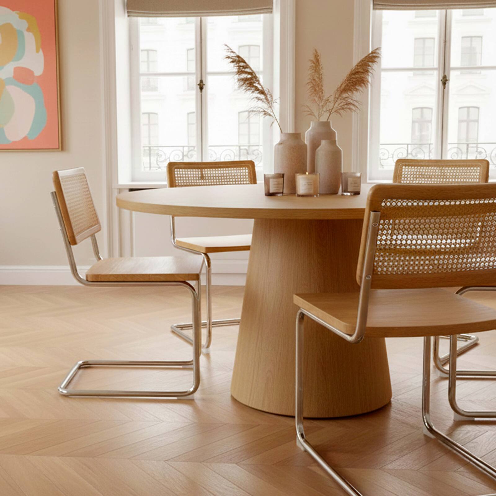 Stühle aus Holz und Metall – 2er-Set