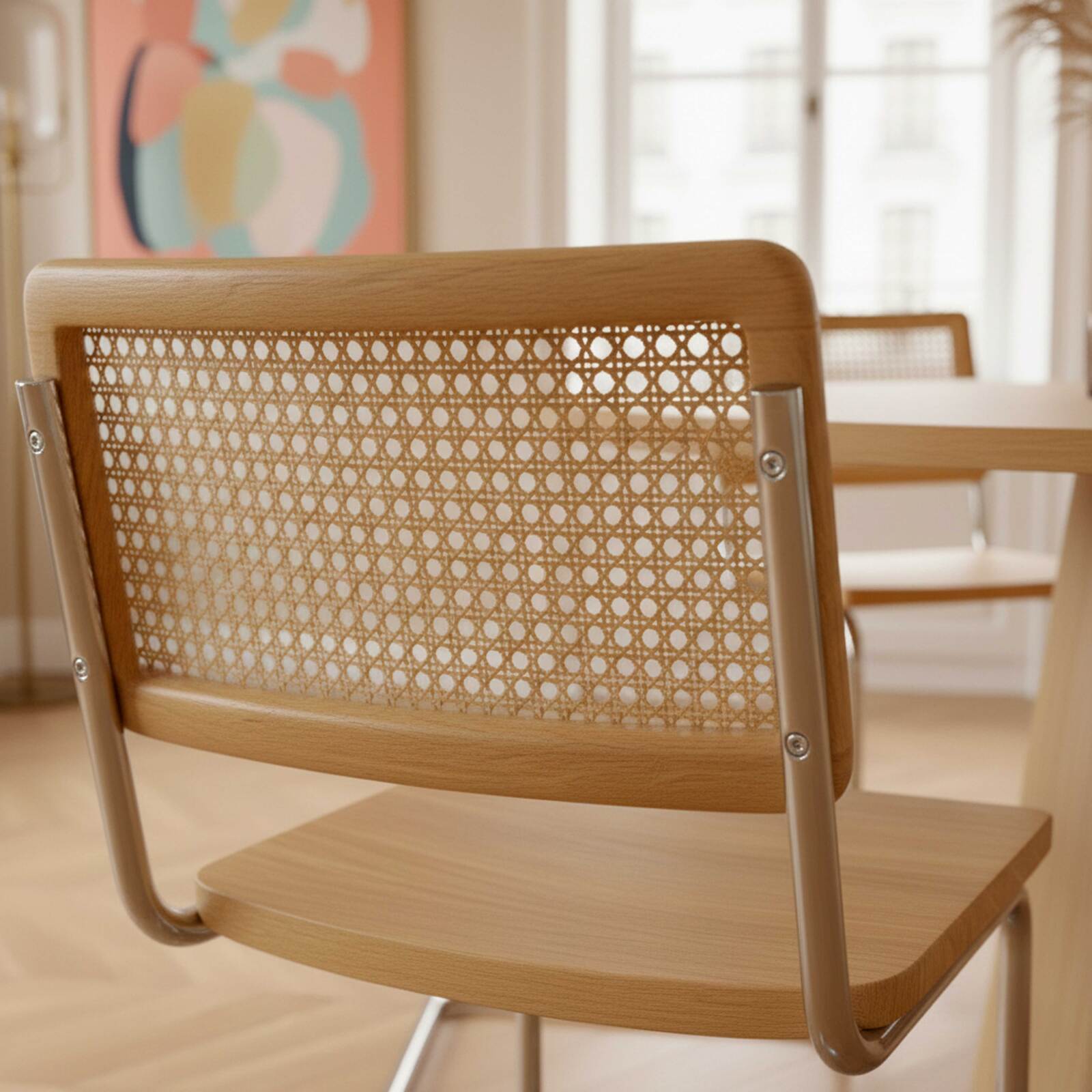 Stühle aus Holz und Metall – 2er-Set