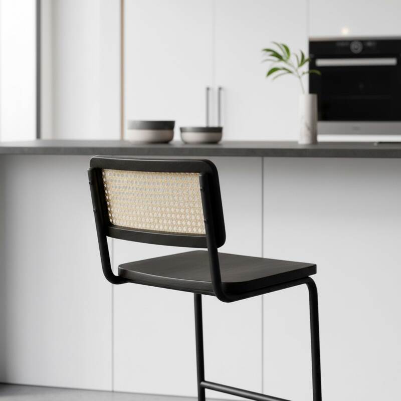 Barstühle aus Holz und Metall – 2er-Set (3/8)