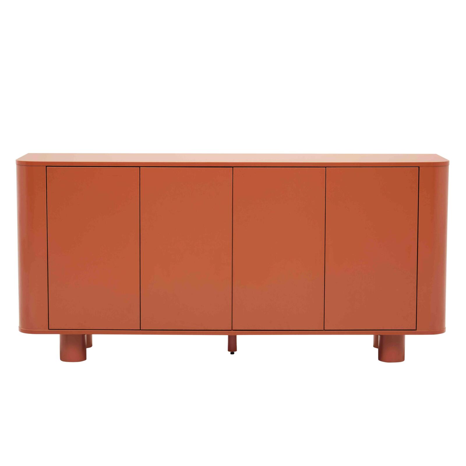 Sideboard orange, 4 Türen, 160 cm