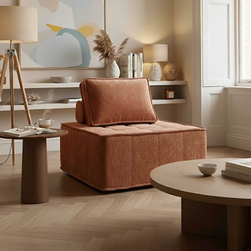Sessel aus Stoff für modulares Sofa mit Kissen