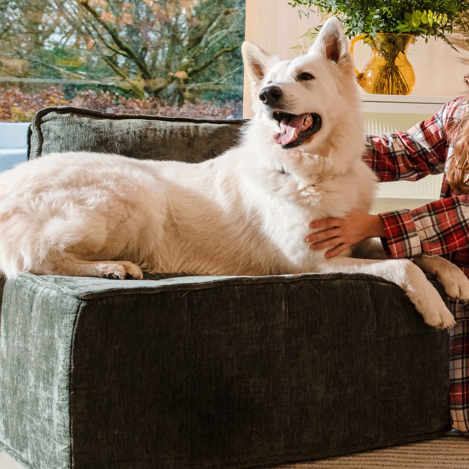 Modulares Sofa 2-Sitzer aus Stoff mit Kissen