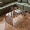 Couchtisch rechteckig, aus gehärtetem Glas, 110x50 cm