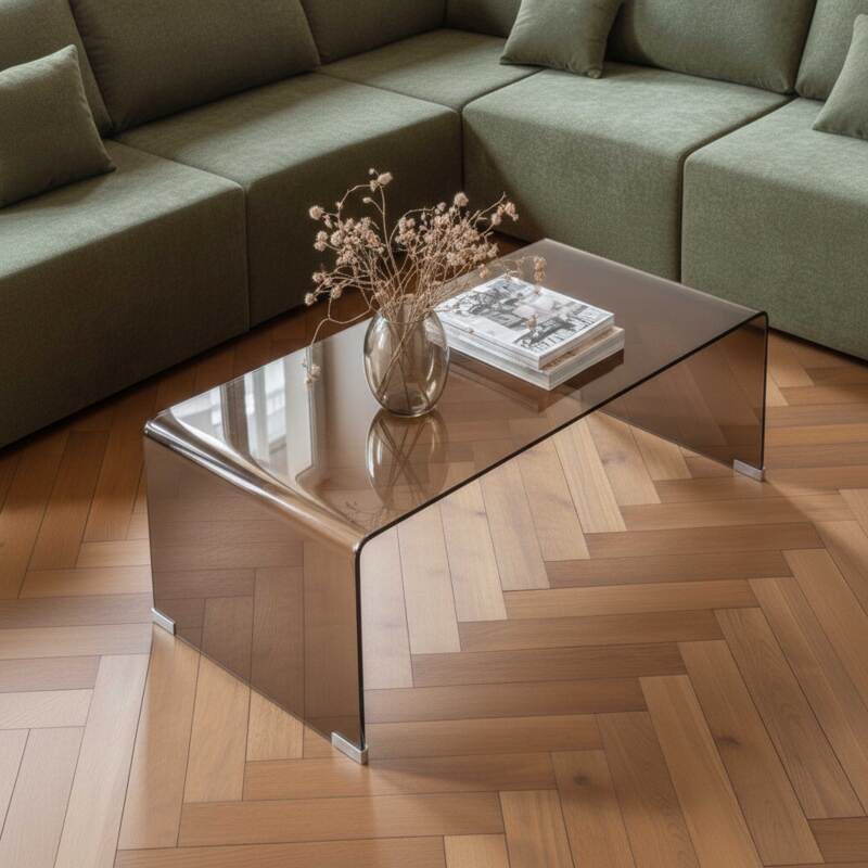 Couchtisch rechteckig, aus gehärtetem Glas, 110x50 cm (2/7)