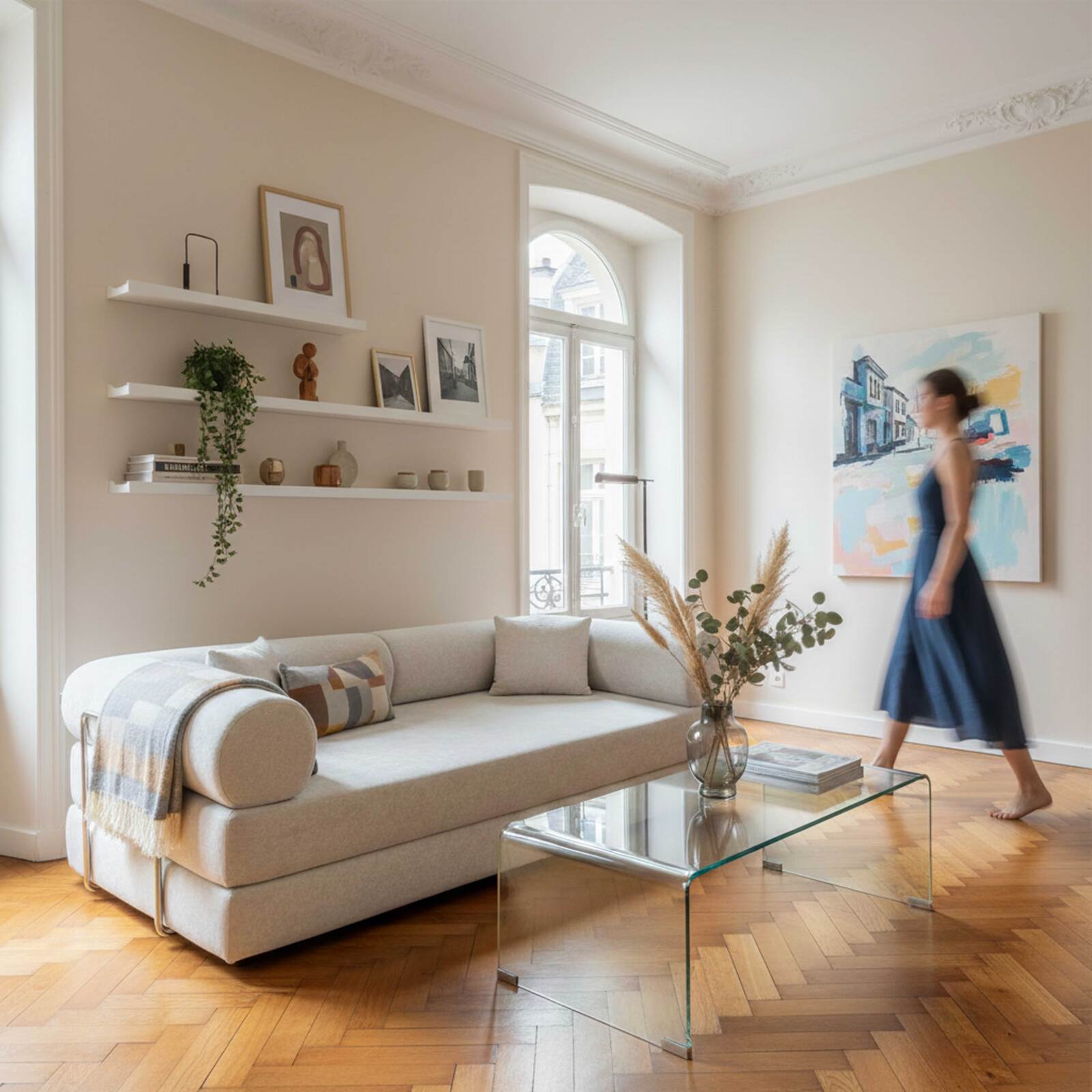 Couchtisch rechteckig, aus gehärtetem Glas, 110x50 cm