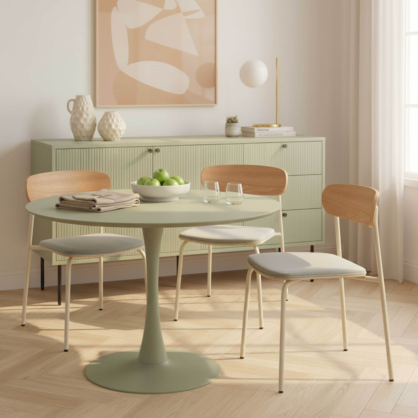 Esstisch rund einfarbig für 4 Personen