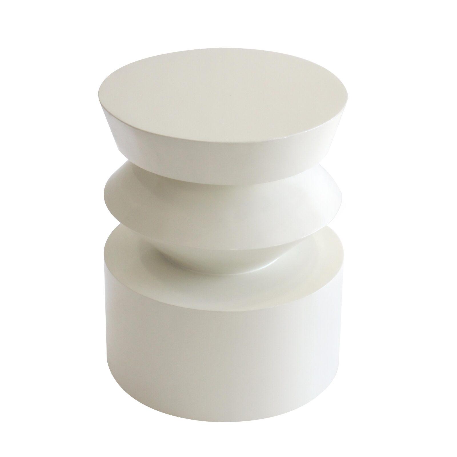 Couchtisch rund, in Lackoptik, Ø40 cm, Retro-Stil