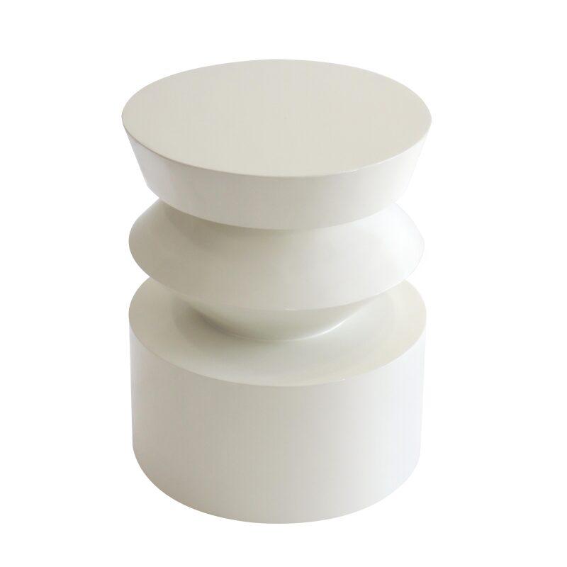 Couchtisch rund, in Lackoptik, Ø40 cm, Retro-Stil